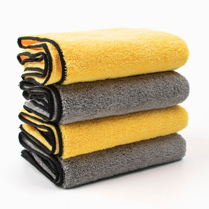 <b>Car</b> Cleaning Towel 40x60cm Yellow Gray Double Sided Absorbent Microfiber <b>Polishing</b> Waxing Towel For Auto Care - Product Image 5