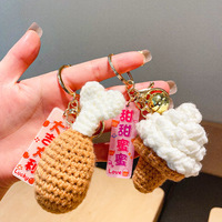 Porte-clés pendentif mignon en peluche tricotée motif Madonna, jouet à suspendre pour sac d'école d'étudiant, petit cadeau en gros pour couples
