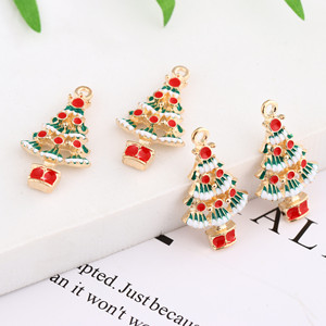 Aleación de goteo de aceite colgante de árbol de Navidad DIY materiales hechos a mano accesorios para pulsera pendientes collar Lucite cuentas sueltas - Product Image 4