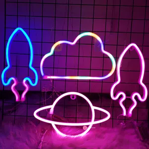 Bulut ay yıldırım USB/pilli Led Neon işaretleri Neon ışıkları Neon lamba duvar dekor yatak odası düğün parti dekorasyon