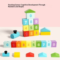 Jeu de construction de train DIY transfrontalier à assembler, blocs géométriques empilables pour enfants, jouet en bois éducatif précoce sur les couleurs et les formes