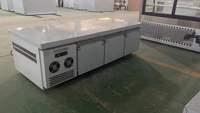 Réfrigérateur commercial CHEERING à 3 portes en acier inoxydable, congélateur de comptoir, refroidissement par air, commande numérique intégrée, sous-comptoir, 220V