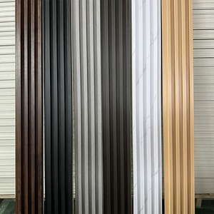 Modern Design Style WPC Wall Panel China Factory <strong>Grey</strong> Wood Brown <strong>Interior</strong> Fluted Wall <strong>Cladding</strong> for Apartments Waterproof Damask - Product Image 1