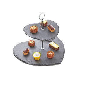Top Sellers Online Competitive Price Directly Slate Round 2 Tiers Slate Cake <strong>Stand</strong> - Product Image 5