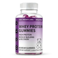 Gummies de protéines de lactosérum à marque privée OEM, supplément nutritionnel sportif riche en protéines, vente en gros, MOQ 500 pièces