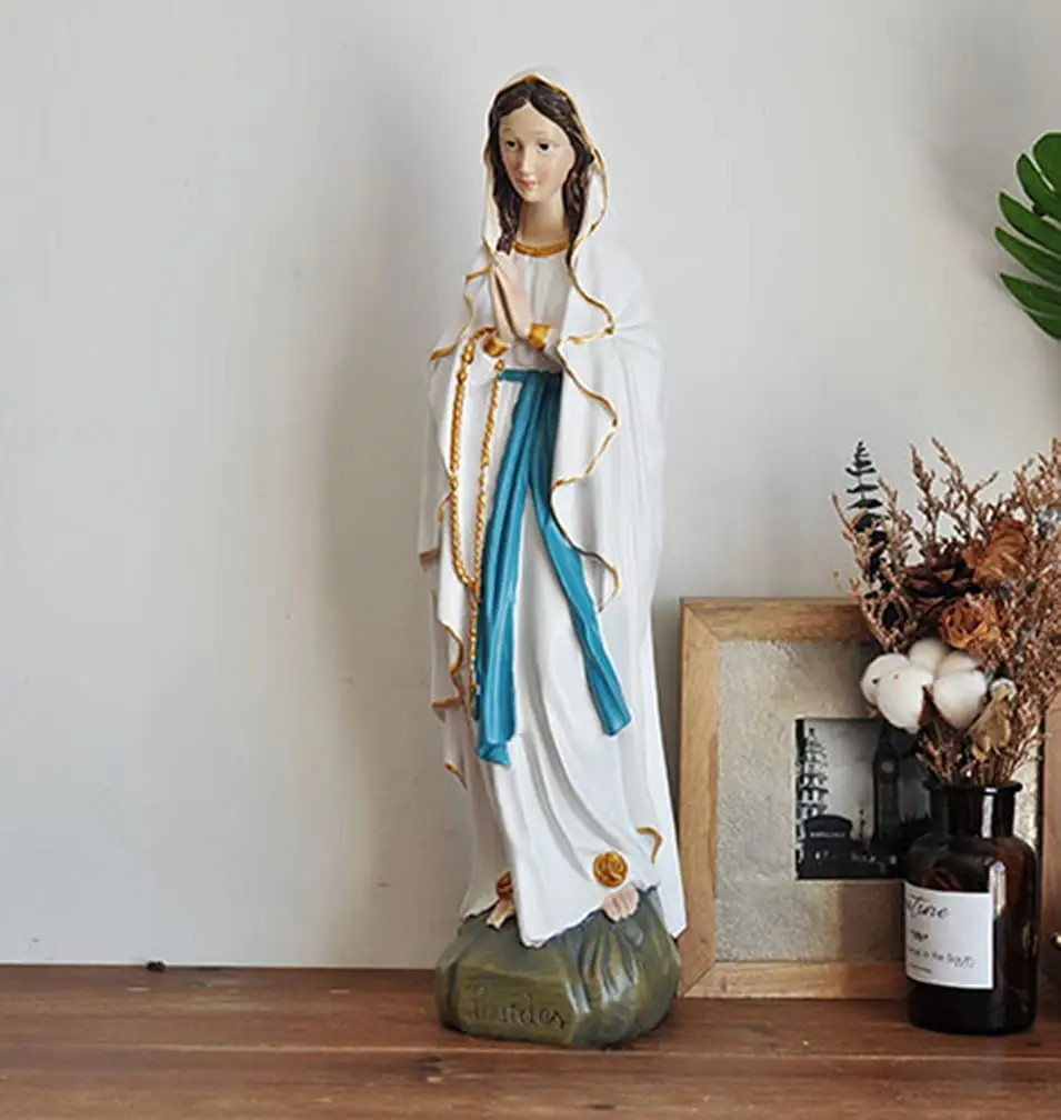 Статуя христианской Девы, модель скульптуры Девы Марии, католическое украшение, поделки из смолы, религиозная молитва, украшение для церкви