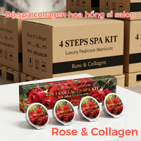 Kit Spa Bulle 4 Étapes Rose & Collagène, Ensemble Manucure Pédicure, Sel Marin Détoxifiant, Usage Professionnel, Soin des Pieds, Faible MOQ, En Stock, OEM