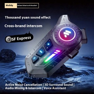 새로운 X3 ABS 오토바이 헬멧 블루투스 서브 우퍼 방수 소음 감소 무선 크로스 브랜드 더블 인터콤 라이딩 헤드셋 - Product Image 3