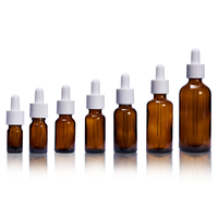 Flacons compte-gouttes en verre USP de type III de 5 ml, 10 ml, 15 ml, 20 ml, 30 ml, 50 ml, 100 ml, couleur ambre, avec bouchon à vis pour sérum de soin de la peau