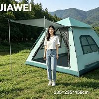 Tente de camping instantanée JIAWEI pour 4-5 personnes, trois saisons, 235*235*156cm, tissu Oxford 210D, imperméable 2000-3000mm, pour l'extérieur