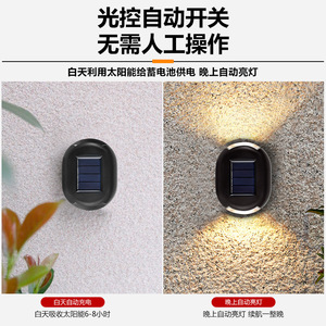 Lampe murale solaire d'extérieur à LED 12V, diffuseur en polycarbonate cylindrique, étanche, éclairage de jardin, patio, escalier - Product Image 5