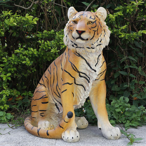 Custom <strong>Life</strong> <strong>Size</strong> Realistic Tiger Resin Sculpture Hand-painted Lifelike Nautical Decorative <strong>Statue</strong> Garden Outdoor Landscape - Product Image 1