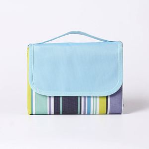 Promotional OEM Logo Summer Beach Camping Picnic Mat Moisture-proof Oxford Fabric Striped Rectangle Outdoor <b>Tent</b> Grass Cloth - Product Image 1