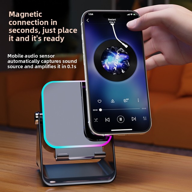 Wireless Induction Speaker- 5.3 5W Output Rechargeable Drop-proof for Bedroom Gaming & KTV Use-2025 Model