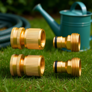 Raccords de tuyau d'arrosage en laiton massif à connexion rapide, design mâle-femelle 3/4 pouce pour l'arrosage et l'irrigation - Product Image 2
