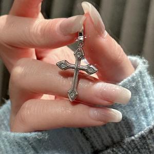 Pendentif en argent pur S925 avec personnalité rétro, style vintage simple et élégant, style français antique, incrustation de zircon - Product Image 2