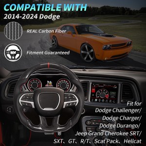 สำหรับดอดจ์ผู้ท้าชิง/ดูรังโก/จี๊ปแกรนด์เชอโรกี/SXT/GT/RT/SRT/hellcat 2015-2020ปรับแต่งพวงมาลัยคาร์บอนไฟเบอร์ - Product Image 6