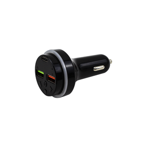 Cargador de coche inalámbrico superrápido PD de 25W con pantalla digital LED arcoíris y reproductor de MP3 para coche - Product Image 1