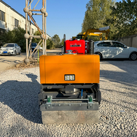 SECSUN Main Mini Petit Rouleau De Route 1ton 800kg Compacteur Double Tambour Vibrateur Rouleau De Route à Vendre