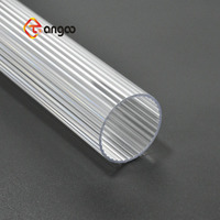 Tube acrylique transparent strié de 100 mm (4 pouces) – Grand tube cannelé en PMMA transparent – Profil optique linéaire personnalisé pour affichage