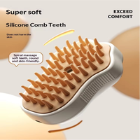 Brosse de massage pour animaux de compagnie, vaporisateur, batterie rechargeable, forme de patte, outil de toilettage 3 en 1 pour chats et chiens, fonctionnement silencieux, design compact