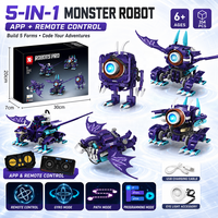 Robot Monstruo 5 en 1, Juego de Bloques de Construcción Programables con Control Remoto, Juguete MOC para Niños y Niñas, Plástico ABS, Regalo Navideño