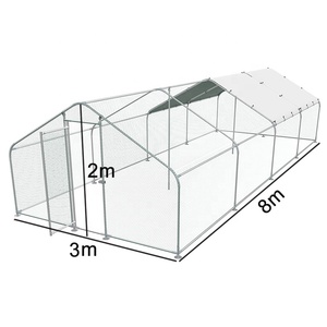 Jaalex Easy Assembled Large Chicken Coop For 100 Chicken Metal Outdoor Walk-in Chicken Run With Sunshade Cloth