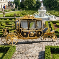 Carroza Eléctrica Multiusos con Adornos Dorados para Parques de Atracciones, Bodas y Recorridos Turísticos