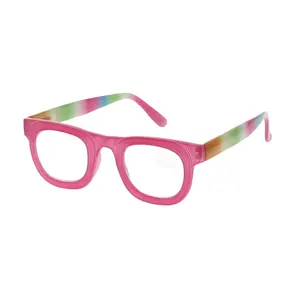 Taiwan fornitore di moda grande quadrato colorato Fritz occhiali da lettura con cerniera a molla