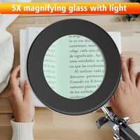 Lampadaire LED moderne à col de cygne avec loupe 5X Dimmable Task Light pour la lecture et la couture pour le salon et la chambre à coucher