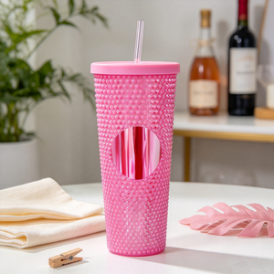 Bicchiere Termico a Doppia Parete con Coperchio e Cannuccia, 22 oz - Product Image 1