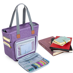 Bolsa para Biblia con Múltiples Bolsillos, Estuche para Biblia, Bolso Tote para Mujer, Fundas para Libros de Gran Capacidad para Libros de Tapa Blanda - Product Image 1