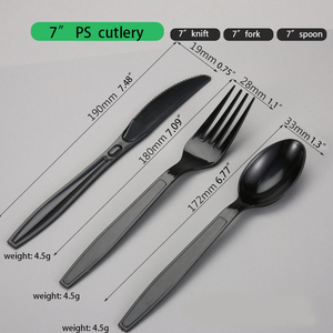 MOQ 50Sets 7 "Einweg besteck Set 5 in 1 Imbiss löffel Messer Gabel Serviette Zahnstocher Set 7 Zoll Take-out Besteck Sets - Product Image 3
