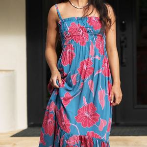 High Quality Manufacturers <b>Women</b> Custom Made Polynesian Print <b>Hawaiian</b> <b>Dress</b> Casual Ankle Length <b>Dress</b> - Product Image 4