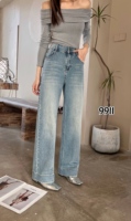 Pantalon en jean ample sur mesure pour femme, respirant et infroissable, couleur unie, idéal pour le streetwear décontracté