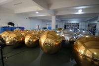 Balon Cermin Tiup PVC Emas, Bola Cermin Tiup untuk Natal, Bola Disko Cermin untuk Dijual