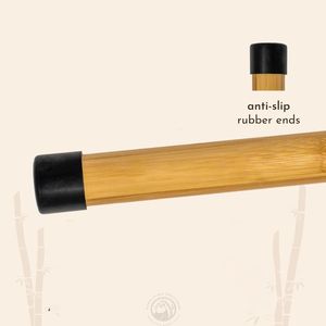 Tongkat Yoga-tongkat mobilitas bambu 5 kaki-rasa terapi fisik pasak Yoga Premium, korektor postur, tongkat penopang keseimbangan - Product Image 6