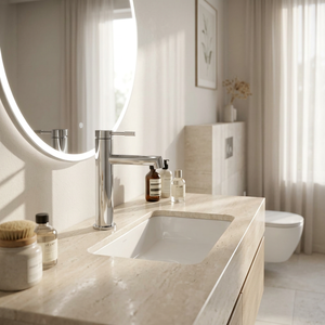 Grifo de Lavabo Monomando con Palanca de Engranaje, Moderno, en Níquel Cepillado/Gris Metálico/Dorado Champaña, Giratorio 360°, para Baño de Hotel, OEM - Product Image 1