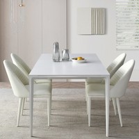 Cremefarbener Schiefer-Esstisch und Stuhl-Kombination Modernes Einfaches Italienisches Minimalistisches Design für Zuhause Kleine Wohnung