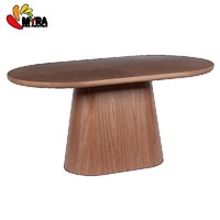 Nouvelle table à manger extensible de luxe en bois, mobilier de salle à manger, ensemble de table à manger ovale, table à manger en bois MDF