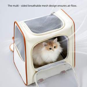 Portable verre Pet chat et petit chien transporteur sac à dos grande capacité pliable carré conception respirant voyage extérieur Cage - Product Image 5