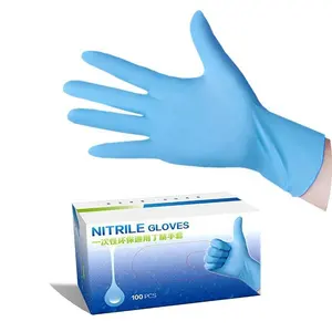 Özel tek kullanımlık muayene eldiveni nitril lateks toz pudralı eldiven kağıt ambalaj kutusu