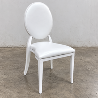 Chaise de banquet portable ovale blanche en acier inoxydable pour hôtel, mariage, événement, salon, appartement - Vente en gros