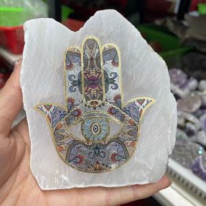 Bán Buôn Selenite Tự Nhiên Thạch Anh Chữa Bệnh Tinh Thể Đá Nguyên Đá Quý Slab Với Fatima Tay Selenite <span class=keywords><strong>Chakra</strong></span> Cho Phong Thủy - Product Image 2