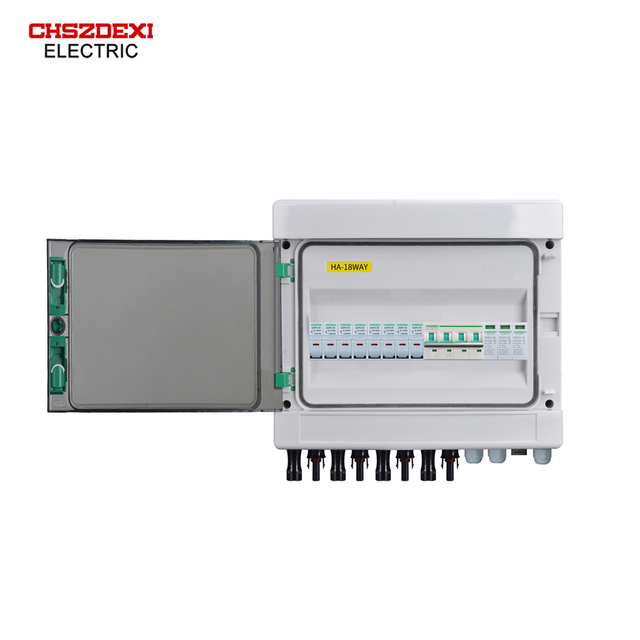 4 in 1 Out 1000V ABS Solar PV Combiner Box IP65 Waterproof with 4 Sockets Outdoor DC Distribution Box