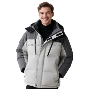 Zip up Commercial Affairs Biker Manteaux personnalisés Biker Softshell <span class=keywords><strong>Ski</strong></span> Jacket Bomber Baseball Duck Down Jackets Outdoor Hooded Coat - Product Image 5