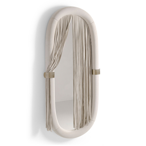 Miroirs muraux décoratifs ovales uniques de luxe pour chambre à coucher, décoration intérieure, miroirs muraux de luxe italiens DV-BLANCHE-01-VISIO - Product Image 1