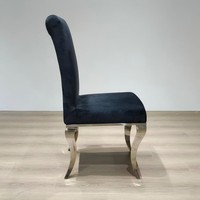 Chaise de salle à manger en acier inoxydable avec revêtement en velours pour mariage, hôtel, événement