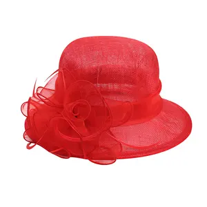 Felt Hat Female Fedora Hats Women British Royal Ascot Hat Lady Millinery and Fancinators