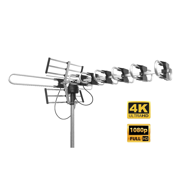 New Outdoor Digital Hdtv Antena Uhf Vhf Remote Controlled 360 Degree hd Tv Aerial Long Range Rotate Tv Antenna